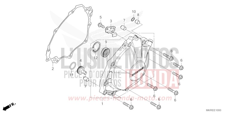 WECHSELSTROM-GENERATORABDECKUNG von CBR1000RR "Fireblade" GRAND PRIX RED (R380) von 2024